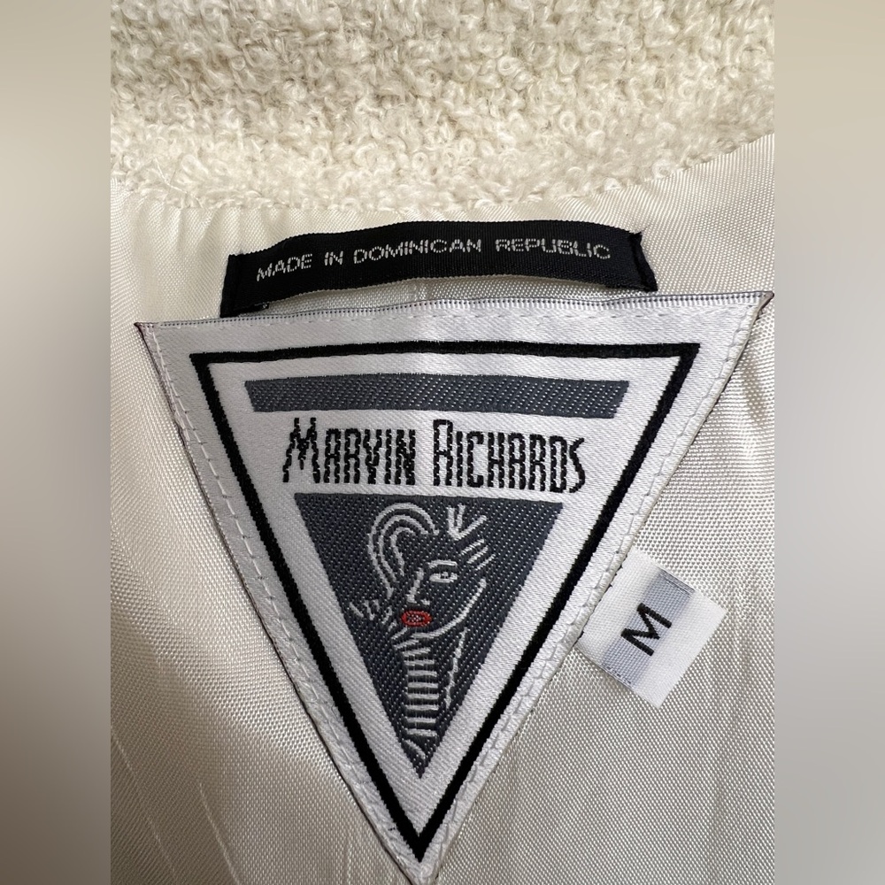 Marvin Richards Cream Teddy Jacket with Removable Faux Fur Collar - Picture 7 of 11